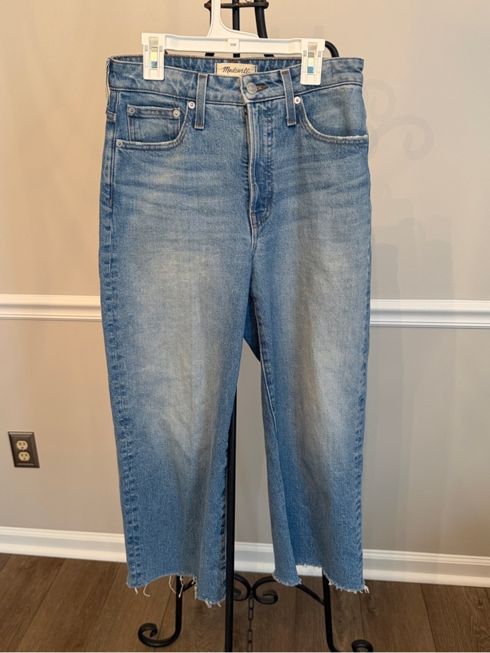 Madewell Curvy Perfect Vintage Wide Leg Crop Jeans 26P Light Wash High Rise
